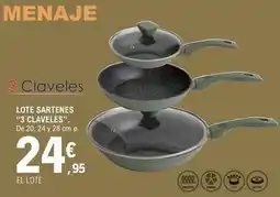 E.Leclerc 3 claveles - lote sartenes oferta