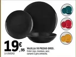 E.Leclerc Vajilla 18 piezas gres oferta