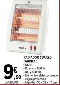E.Leclerc Abrila - radiador cuarzo oferta