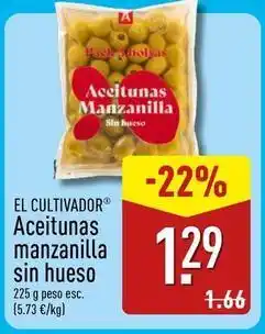ALDI El cultivador - aceitunas manzanilla sin hueso oferta