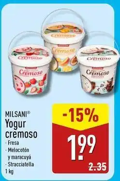 ALDI Milsani - yogur cremoso oferta