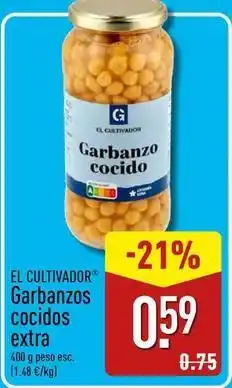 ALDI El cultivador - garbanzos cocidos extra oferta