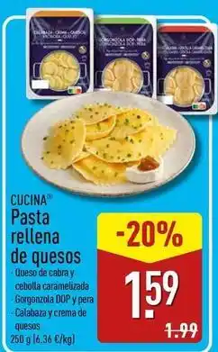 ALDI La cuina - pasta rellena de quesos oferta