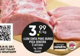 Family Cash Duroc - llom cinta porc duroc peça sencera oferta