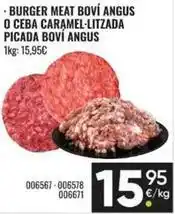 Family Cash Burger meat boví angus o ceba caramel-litzada picada boví angus oferta