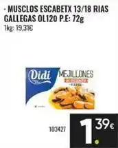 Family Cash Didi - musclos escabetx 13/18 rias gallegas oferta