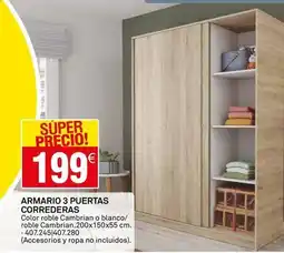 Bricoking Blanco - armario 3 puertas correderas oferta