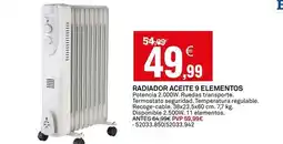 Bricoking Radiador aceite 9 elementos oferta