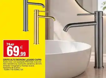 Capri - grifo alto monom lavado