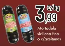Comerco Cash & Carry El Pozo mortadela siciliana fina o c/aceitunas oferta