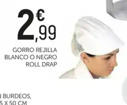 Comerco Cash & Carry Gorro rejilla blanco o negro roll drap oferta