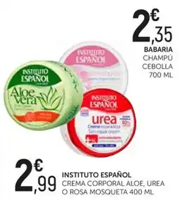 Comerco Cash & Carry Instituto Español crema corporal aloe, urea o rosa mosqueta oferta