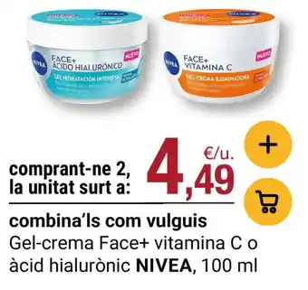 NIVEA Gel-crema Face+ vitamina C o àcid hialurònic