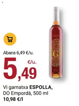 BonpreuEsclat Espolla vi garnatxa Do emporda oferta