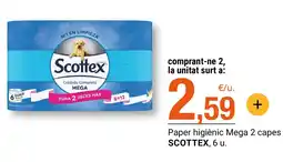 BonpreuEsclat Scottex paper higiènic Mega 2 capes oferta