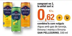 BonpreuEsclat San Pellegrino aigua amb gas de taronja, llimona i menta oferta
