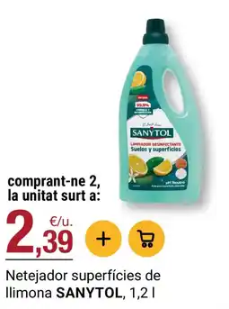 BonpreuEsclat Sanytol netejador superfícies de llimona oferta