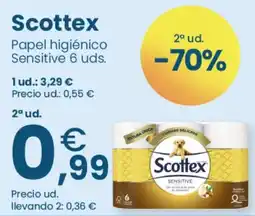 Clarel Scottex papel higiénico sensitive 6 uds. oferta