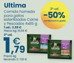 Clarel ultima comida húmeda para gatos esterilizados carne y pescados oferta