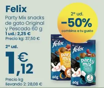 Felix Party Mix snacks de gato Original y Pescado