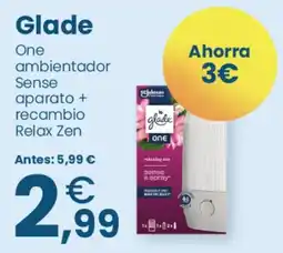 Clarel Glade One ambientador Sense aparato + recambio Relax Zen oferta
