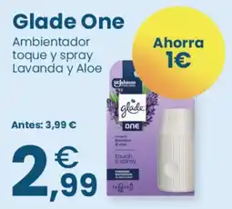 Clarel Glade One Ambientador toque y spray Lavanda y Aloe oferta