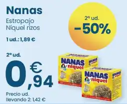 Clarel Nanas Estropajo Níquel rizos oferta