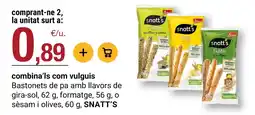 BonpreuEsclat snatt's bastonets de pa amb llavors oferta