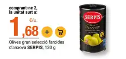 BonpreuEsclat Serpis olives gran selecció farcides d'anxova oferta