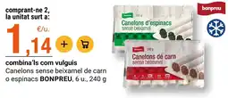 BonpreuEsclat bonpreu canelons sense beixamel de carn o espinacs oferta
