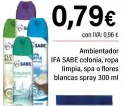 Cash Ifa Ifa sabe colonia ropa limpia, spa o flores blancas spray oferta