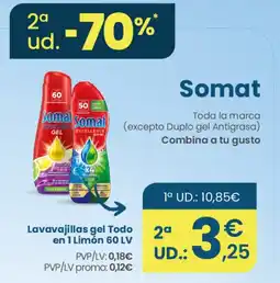 Clarel Somat lavavajillas gel Todo en 1 Limón oferta