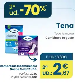 Clarel Tena Compresas Incontinencia Noche Maxi oferta