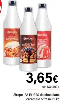 Cash Ifa eliges sirope de chocolate oferta