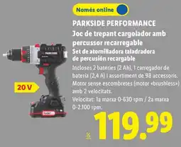 Lidl Parkside performance joc de trepant cargolador amb percussor recarregable oferta