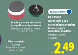 Lidl Parkside accessoris per a esmoladores angulars oferta