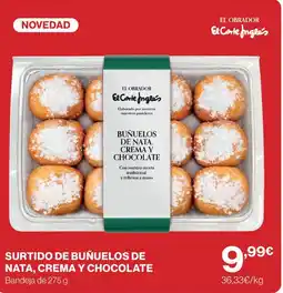 Supercor El Obrador buñuelos de nata, crema y chocolate oferta