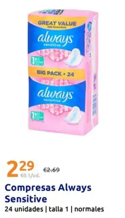 Action Always compresas sensitive oferta