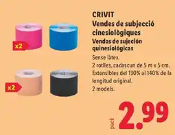 Lidl Crivit vendes de subjecció cinesiològiques vendas de sujexió quinesiològicas oferta
