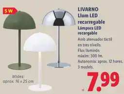 Lidl Livarno llum led recarregable oferta