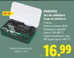 Lidl Parkside joc de soldadors oferta