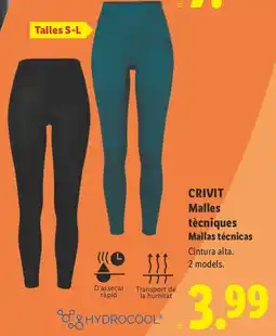 Lidl Crivit malles técniques mallas tecnicas oferta