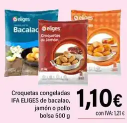 Cash Ifa Eliges croquetas congeladas de bacalao, jamón o pollo oferta