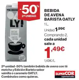 Supercor Oatly bebida de avena barista oferta
