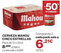 Supercor Mahou cinco estrellas oferta
