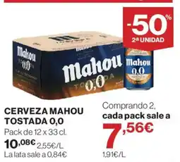 Supercor Mahou cerveza 0,0 oferta
