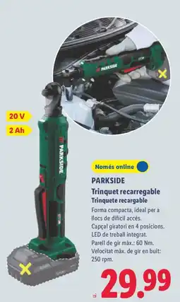 Lidl Parkside trinquete recarregable oferta