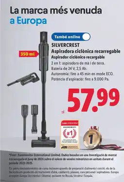 Lidl Silvercrest aspiradora ciclonica reccaregable aspirador ciclonico recargable oferta