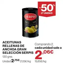 Supercor serpis aceitunas rellenas de anchoa gran selección oferta