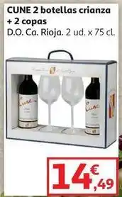 Alcampo Cune - 2 botellas crianza + 2 copas oferta